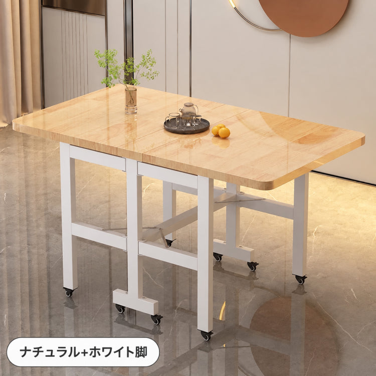 天然木製薄型折りたたみダイニングテーブル多機能伸縮可動長方形 hzyl-3482
