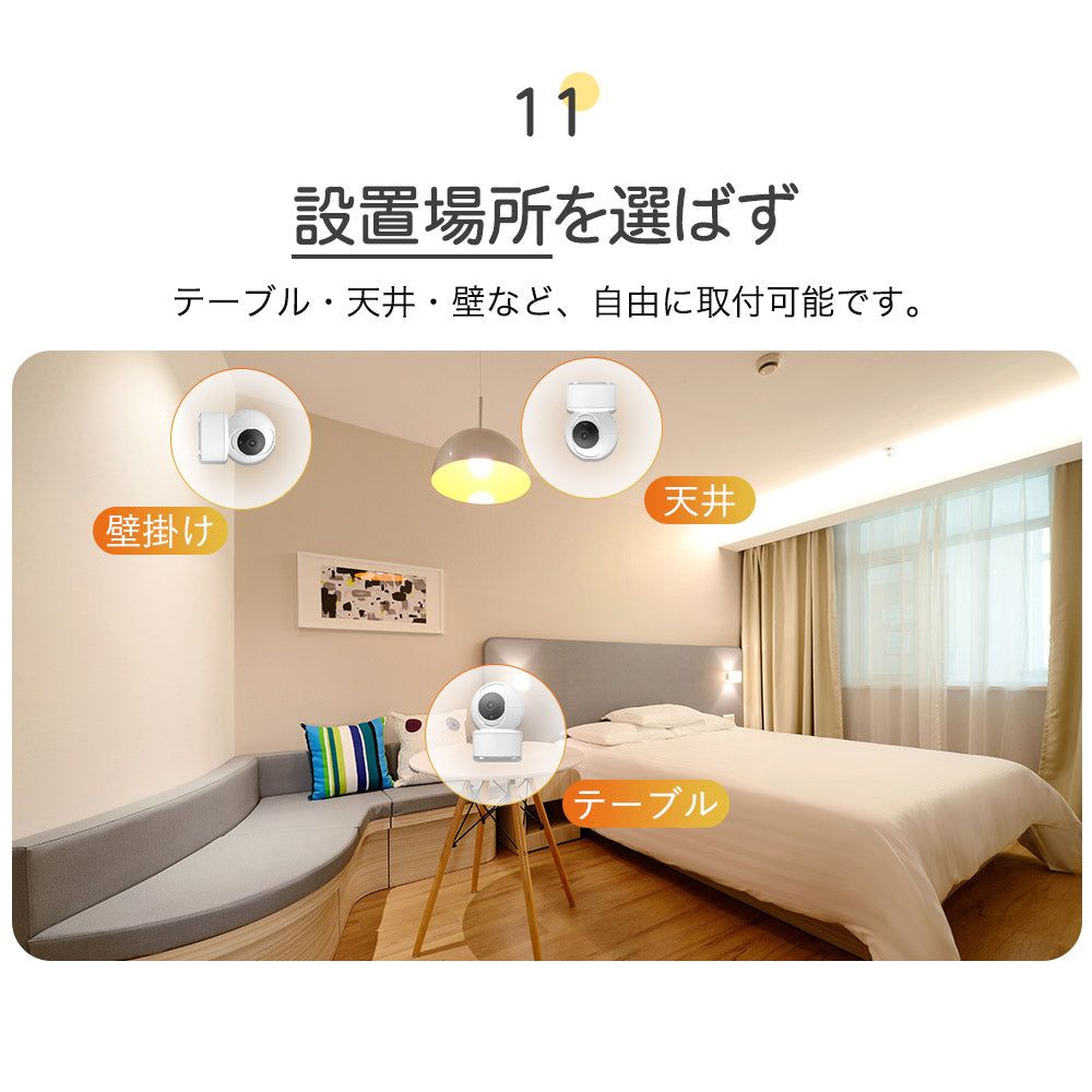 200万画素ワイヤレス防犯カメラ自動追跡双方向音声通信機能搭載 R7