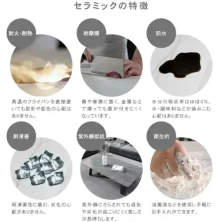 センターテーブル グレー ホワイト セラミック スチール jl-03-table