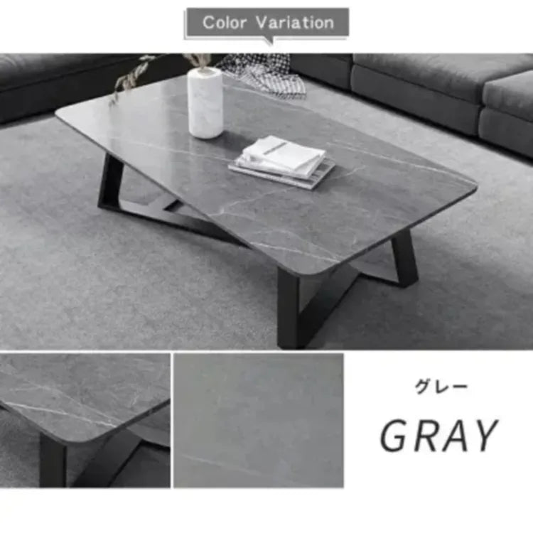 センターテーブル グレー ホワイト セラミック スチール jl-03-table