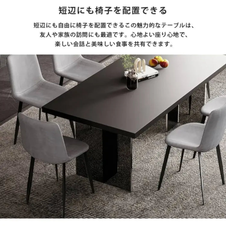 セラミックダイニングテーブル ブラック 幅140 160 180cm モダンデザイン 食卓テーブル jrjj-6159xg-table