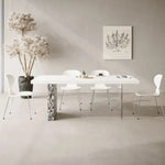 テーブル ホワイト セラミック ステンレス アクリル jrjj-6185xg-table