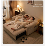 クリーム系デザイン ソファーベッド 折りたたみ式｜リビング・書斎対応 多機能 省スペース jy-0203-34