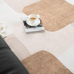 ヴィンテージ風 不規則ラグ 変形ラグマット リビング ソファ前 カーペット 寝室 ブラウン系 おしゃれ ky-09