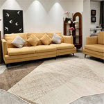 ヴィンテージ風 不規則ラグ 変形ラグマット リビング ソファ前 カーペット 寝室 ブラウン系 おしゃれ ky-09