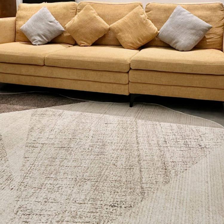 ヴィンテージ風 不規則ラグ 変形ラグマット リビング ソファ前 カーペット 寝室 ブラウン系 おしゃれ ky-09