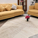 ヴィンテージ風 不規則ラグ 変形ラグマット リビング ソファ前 カーペット 寝室 ブラウン系 おしゃれ ky-09