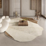 ヴィンテージ風 不規則ラグ 変形ラグマット リビング ソファ前 カーペット 寝室 ブラウン系 おしゃれ ky-09