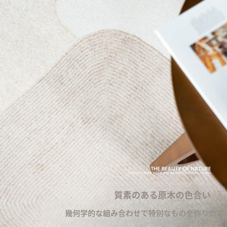 ヴィンテージ風 不規則ラグ 変形ラグマット リビング ソファ前 カーペット 寝室 ブラウン系 おしゃれ ky-09