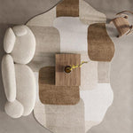 ヴィンテージ風 不規則ラグ 変形ラグマット リビング ソファ前 カーペット 寝室 ブラウン系 おしゃれ ky-09