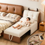 牛柄キッズ用ソファーベッド 折りたたみ式｜伸縮可能・リクライニング対応・省スペース 子供用ソファ 小型住宅向け mjsh-0203-37