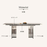 テーブル ホワイト ブラック セラミック mls-001-table