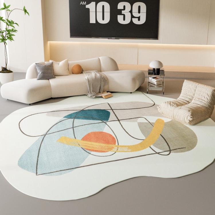 キュートクリーム風 不規則デザイン ラグマット 変形ラグ リビング ソファ前 テーブル下 カーペット 寝室 軽奢風 おしゃれ mm-04