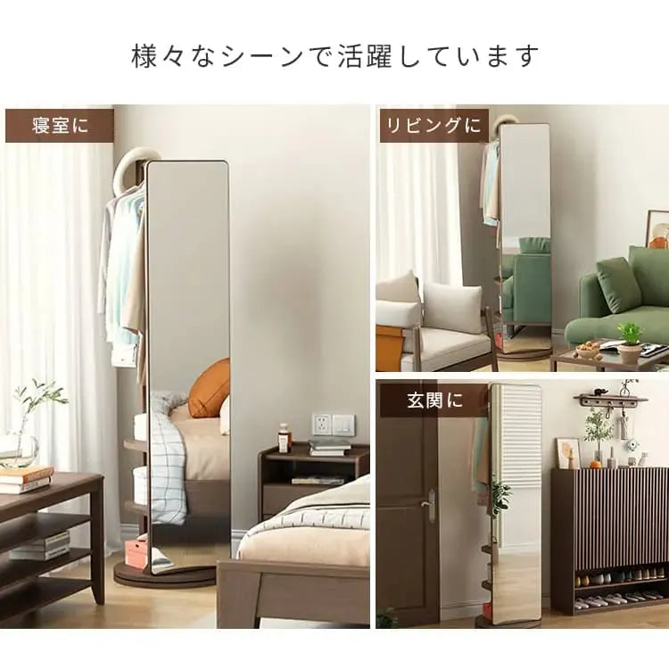 鏡 ブラウン ナチュラル レッド オーク材 ガラス mwj-01-mirror