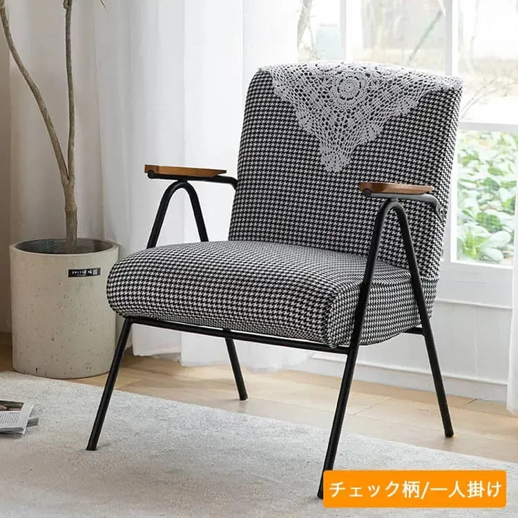 チェア ブルー カーキ レッド グレー グリーン 千鳥 高密度ウレタン コーデュロイ myxjj-jb-806-sofa