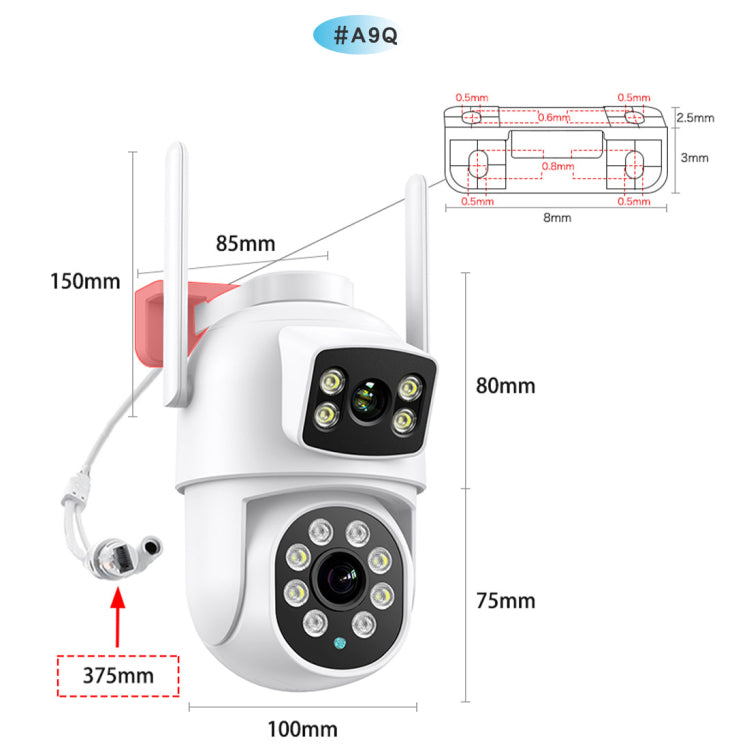 600万画素防犯カメラ一台で2台役割に立つ！全方位でお家を見守り！ A9Q