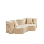 省スペース 圧縮ファブリック ソファーベッド｜折りたたみ 直線デザイン 洗えるカバー 一人暮らし向け qs-0209-56