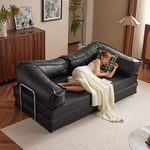 ヴィンテージ風 ファブリックソファーベッド｜モジュール式 圧縮タイプ 直線型 2〜3人掛け カバー洗濯可 折りたたみ リビング用 qsjj-0203-22