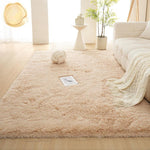 パープル カラフル シャギーラグ 厚手ラグマット 長毛 カーペット リビング 寝室 洗える 絞り染めデザイン おしゃれ ryjf-15