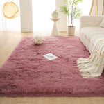 パープル カラフル シャギーラグ 厚手ラグマット 長毛 カーペット リビング 寝室 洗える 絞り染めデザイン おしゃれ ryjf-15