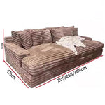 真空圧縮 ソファベッド 布製 深座面 ストレートソファ＋シェーズロング カバー洗濯可 リビング用 jj-1229-13