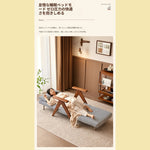 無垢材 ソファーベッド 2WAY 折りたたみ式｜幅120cm 1人用 書斎向け デザイン家具 sjdd-0225-3