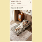 折りたたみソファベッド 布製 無垢材フレーム 1.25m ヴィンテージ風 テクスチャーファブリック sjdd-0225-4