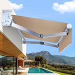 手動伸縮式オーニング 防水UVカット 折りたたみ 屋外テラス庭用サンシェード 0001-Awning