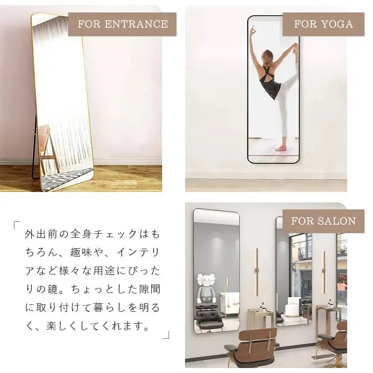 鏡 ホワイト ブラック ゴールド アルミ スチール wfwjsj-01-mirror