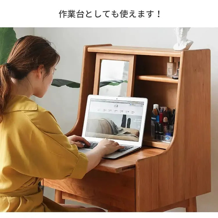 化粧台 ブラウン チェリー グラス xbjj-glszt-dresser