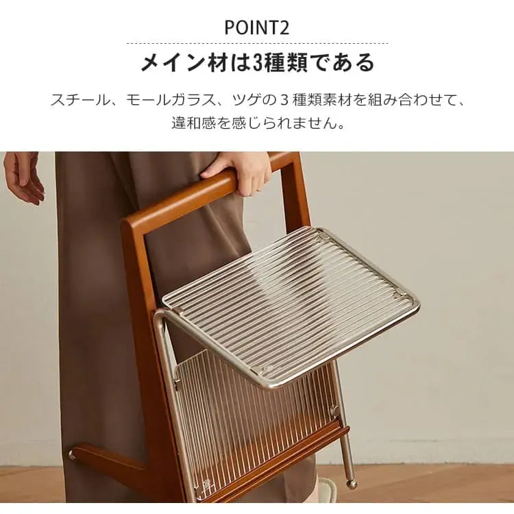 ラック ブラウン ツゲ材 スチール xbjj-yyxbj-table