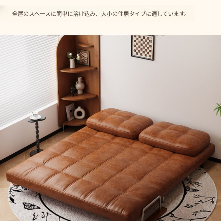 ヴィンテージ風 ソファーベッド 折りたたみ式｜伸縮ベッド 一体型 省スペース リビング?バルコニー対応 xizuo-0203-26