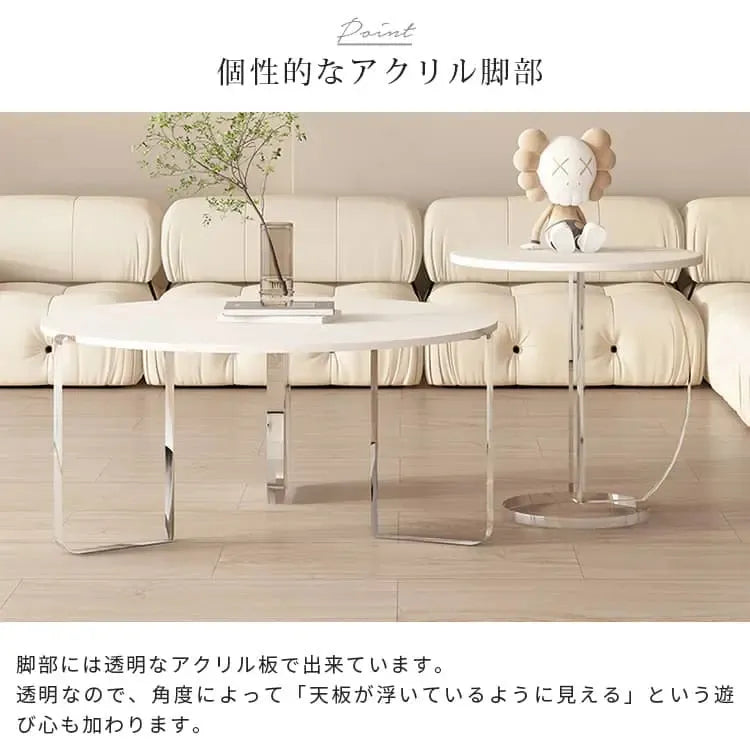 テーブル ホワイト セラミック アクリル板 ybyd-08-table