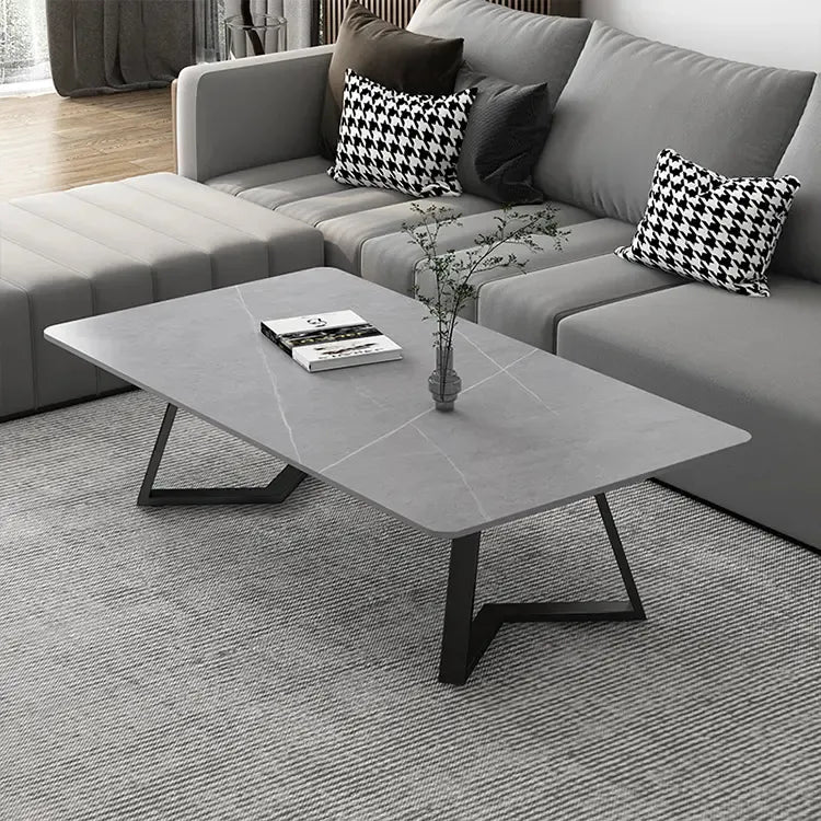 センターテーブル グレー ホワイト セラミック スチール yhxgmy-001-table