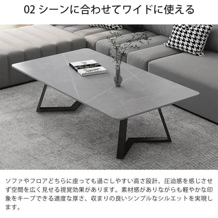 センターテーブル グレー ホワイト セラミック スチール yhxgmy-001-table