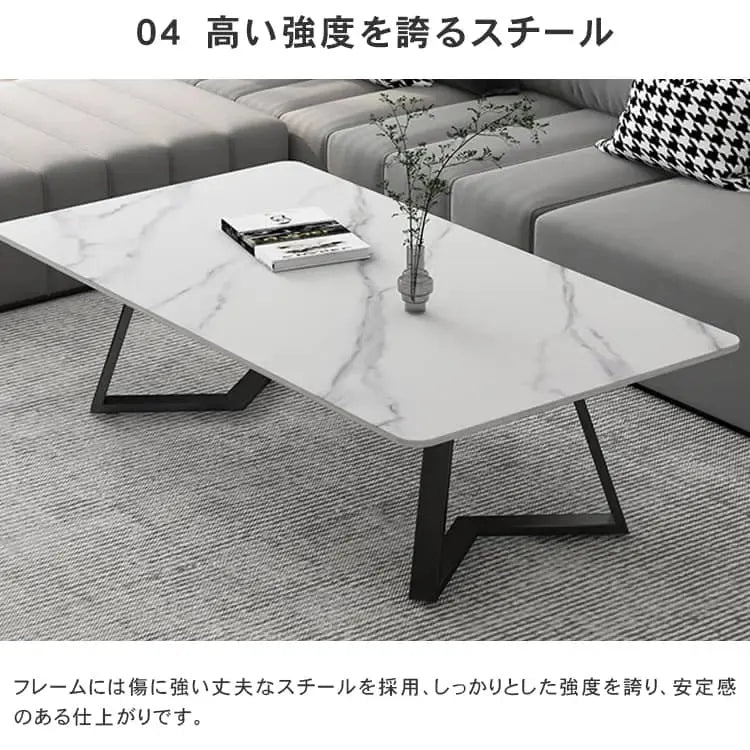 センターテーブル グレー ホワイト セラミック スチール yhxgmy-001-table