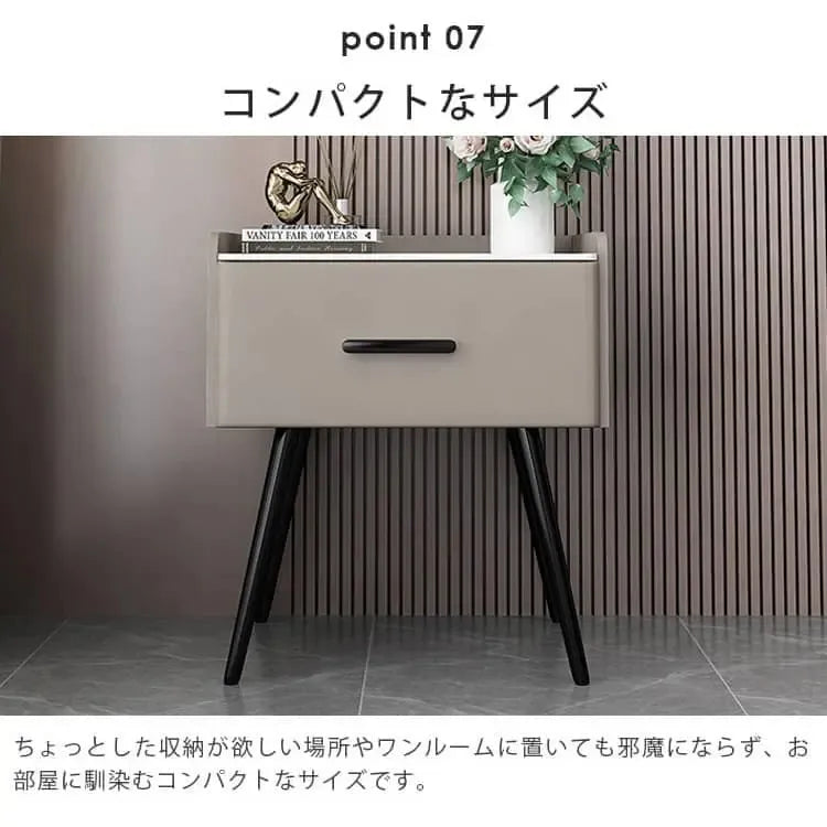 ナイトテーブル ホワイト ベージュ ライトグレー ダークグレー カーキ ブラウン グレー オレンジ セラミック 天然木 yk-09-nighttable