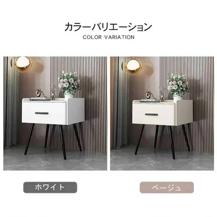 ナイトテーブル ホワイト ベージュ ライトグレー ダークグレー カーキ ブラウン グレー オレンジ セラミック 天然木 yk-09-nighttable