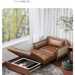 無垢材 ソファーベッド 折りたたみ式｜ヴィンテージ風 1人掛け 省スペース 多機能 リラックスチェア ysjj-0203-23