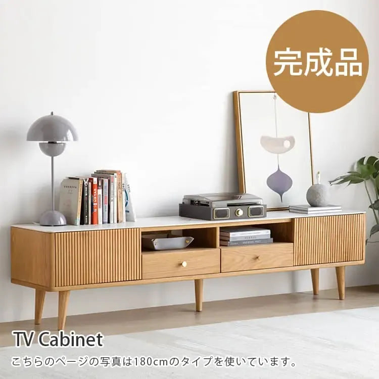 テレビ台 ナチュラル ブラウン オーク材 セラミック キリ材 真鍮 ysys-a1083-tvstand