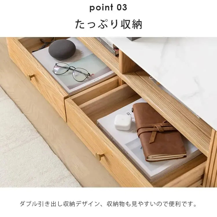 テレビ台 ナチュラル ブラウン オーク材 セラミック キリ材 真鍮 ysys-a1083-tvstand