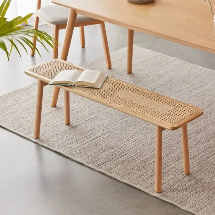 スツール ナチュラル オーク材 ラタン ysys-a1136-bench