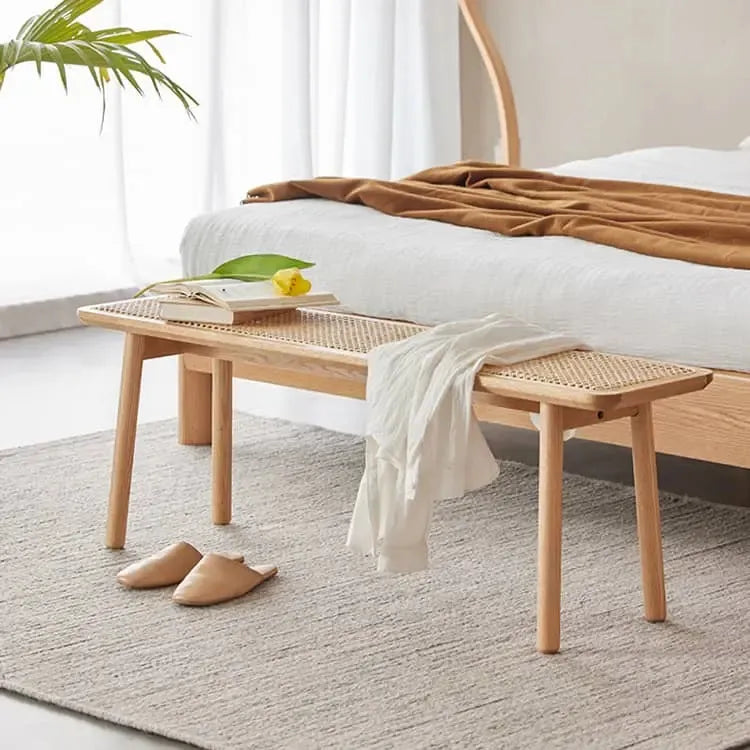 スツール ナチュラル オーク材 ラタン ysys-a1136-bench