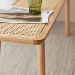 スツール ナチュラル オーク材 ラタン ysys-a1136-bench