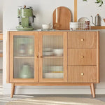 キャビネット ナチュラル ブラウン オーク材 キリ材 ガラス ysys-a1144-cupboard