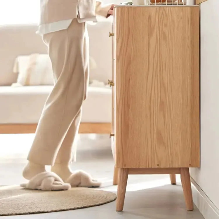 キャビネット ナチュラル ブラウン オーク材 キリ材 ガラス ysys-a1144-cupboard