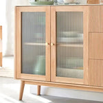 キャビネット ナチュラル ブラウン オーク材 キリ材 ガラス ysys-a1144-cupboard