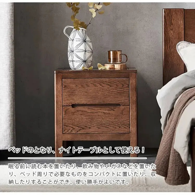 ナイトテーブル ブラウン オーク材 ysys-a3021-table