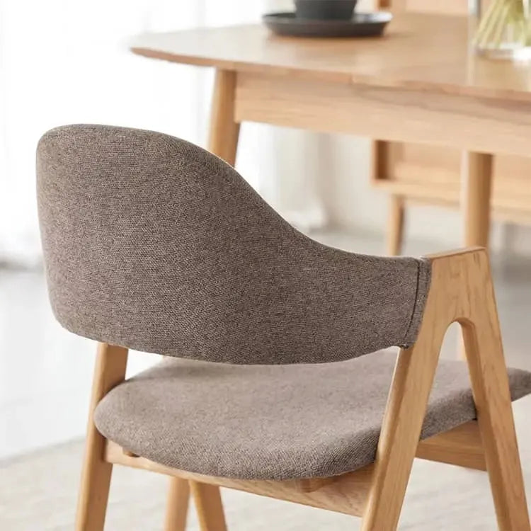 チェア グレー ブラウン オーク材 綿麻 ysys-b3124-chair