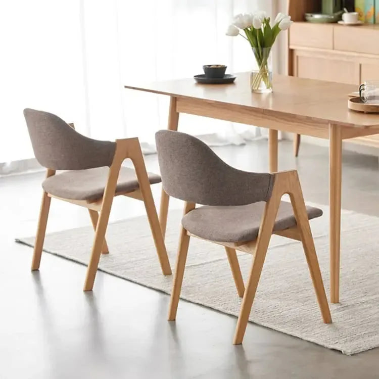 チェア グレー ブラウン オーク材 綿麻 ysys-b3124-chair